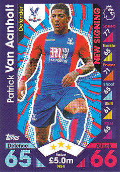 Patrick van Aanholt Crystal Palace 2016/17 Topps Match Attax Extra New Signing #NS4